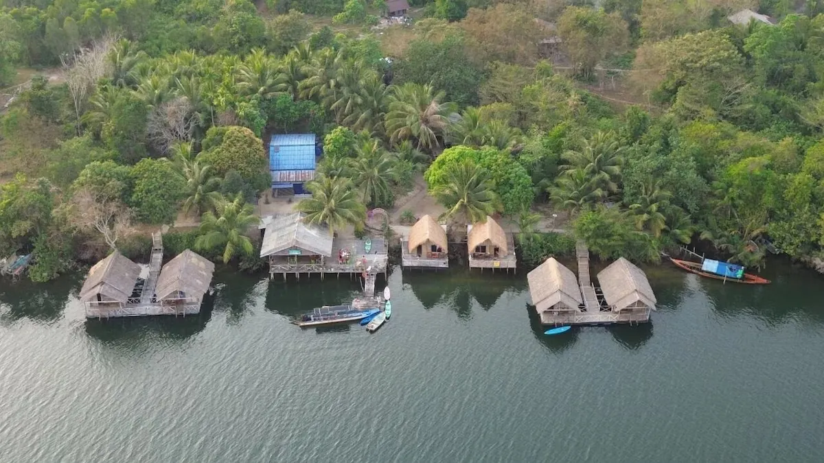 Aerial view of the guest house