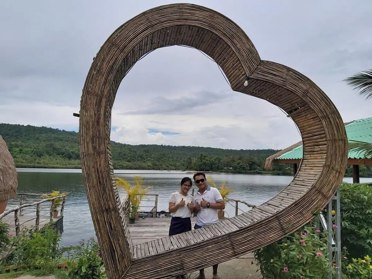 Bamboo heart by the river