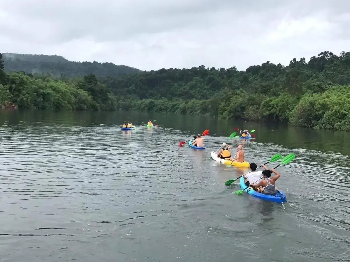 Group kayaking