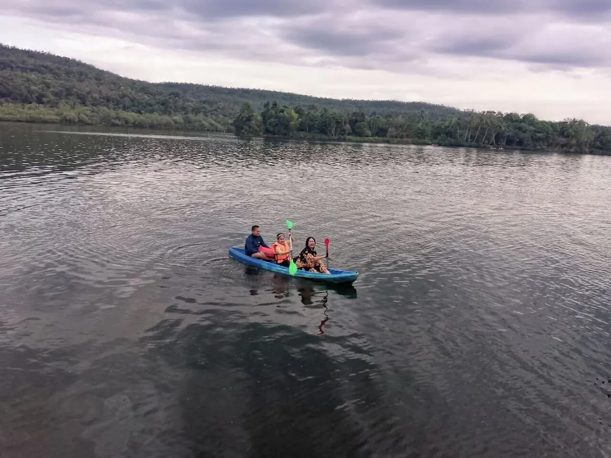 Kayaking on the open river