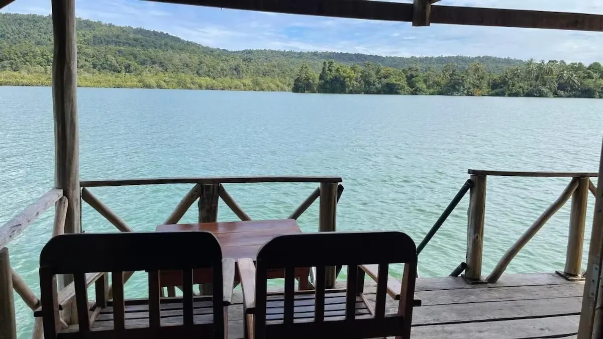 Private balcony over the river