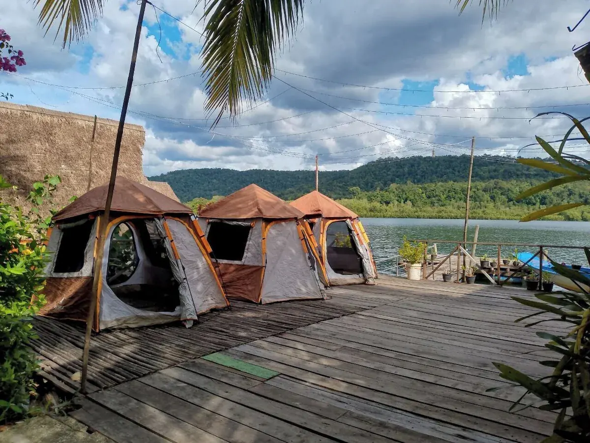 Riverside tent area