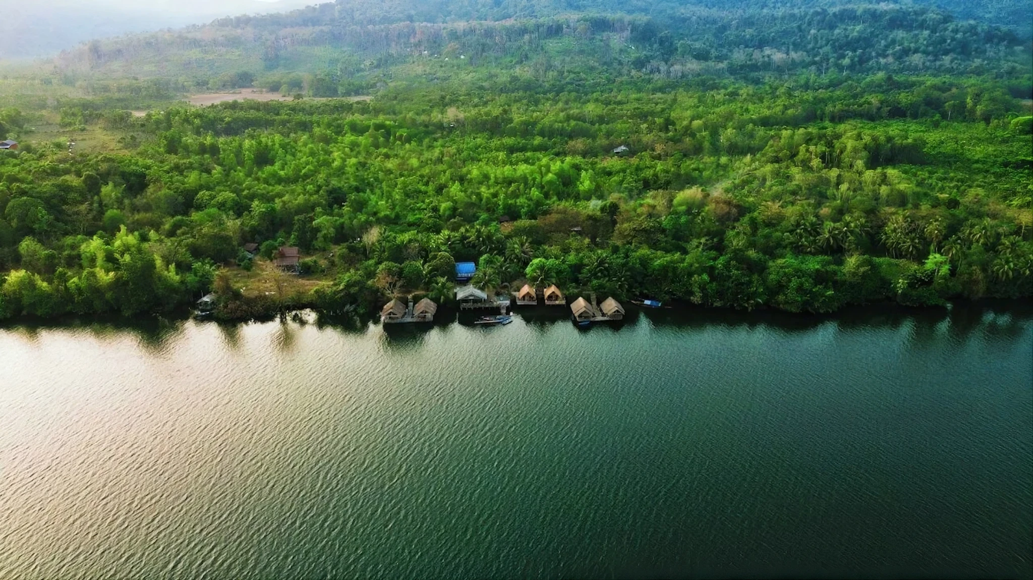Aerial view of Tatai Natural Guest House on Tatai River